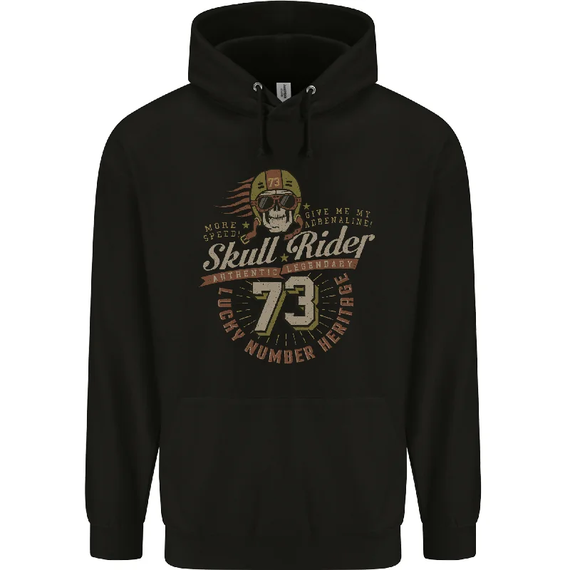 Big Savings Skull Rider Motorcycle Biker Motorbike Mens 80% Cotton Hoodie