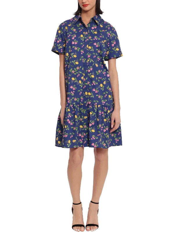 One-DAY Sale Womens Cotton Collared Shirtdress