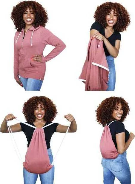 Year-End Sale Quikflip LWFZH 2-in-1 Women's Hero Hoodie Lite Full-Zip - Dusty Rose