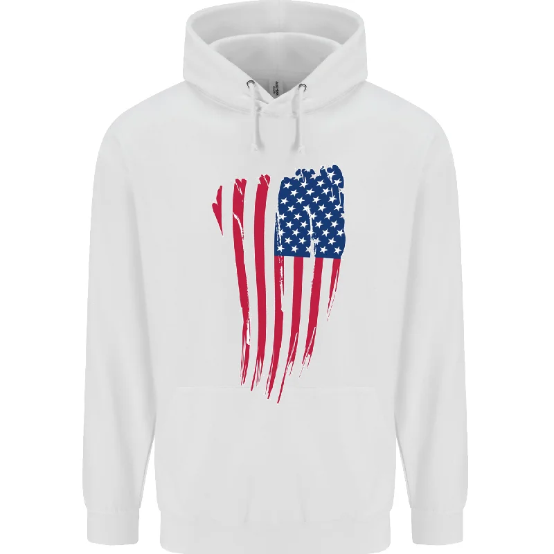 Shop and Save USA Stars & Stripes Flag July 4th America Mens 80% Cotton Hoodie