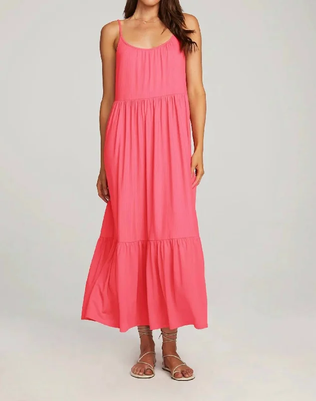 Mega Deal Essential Tank Midi Dress In Hot Orange