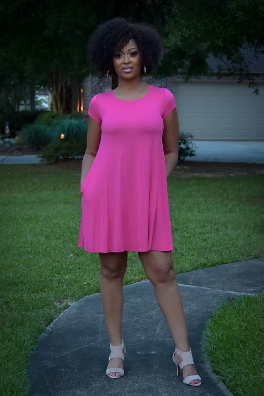Buy More, Save More Jillian Swing Dress in Fuchsia