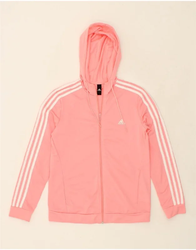 Today’s Deal ADIDAS Womens Zip Hoodie Sweater UK 14 Medium Pink Polyester
