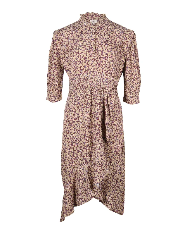 Markdowns Ba&Sh Floral Midi Dress in Multicolor Viscose