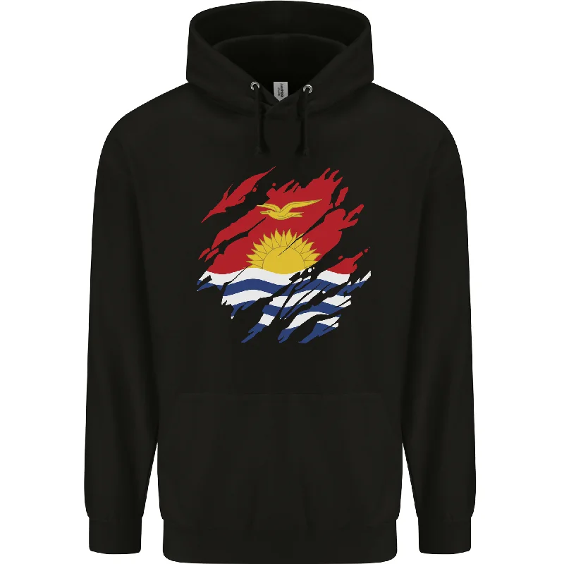 Deal of the Week Torn Kiribati Flag Day Football Mens 80% Cotton Hoodie