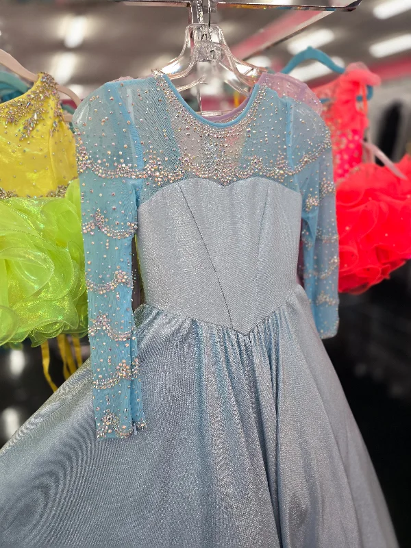 Value Deals Sugar Kayne C147 Size 6 Aqua Girls Pageant Dress long sleeves embellished