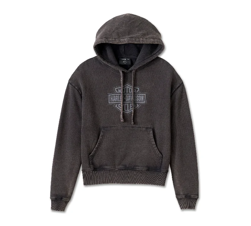 Deal Frenzy Harley-Davidson® Women's Oversized Washed Bar & Shield Hoodie - Harley Black