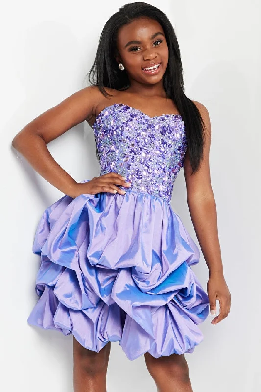 Blowout Deals Jovani Kids K07390 Lilac Strapless Beaded Short Girls Dress