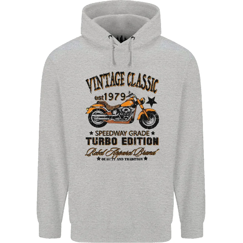 Exclusive Savings Vintage Classic Motorcycle Motorbike Biker Mens 80% Cotton Hoodie