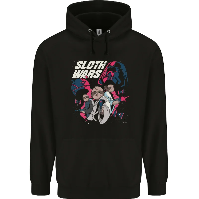 Deep Discounts Sloth Wars Funny TV & Movie Parody Mens 80% Cotton Hoodie