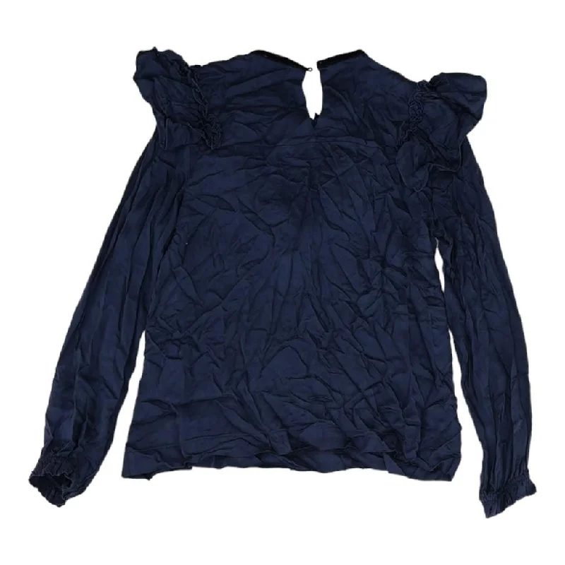 Weekend Deal Indigo Solid Long Sleeve Blouse