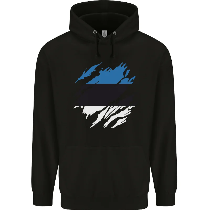 Instant Discount Torn Estonia Flag Estonian Day Football Mens 80% Cotton Hoodie