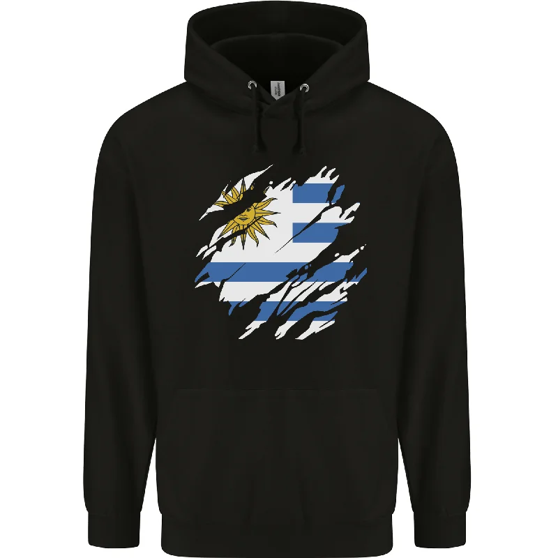Hot Deal Torn Uruguay Flag Uruguayan Day Football Mens 80% Cotton Hoodie