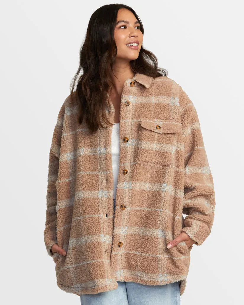 Major Savings RVCA Womens Jacket Birdie Shacket Flannel