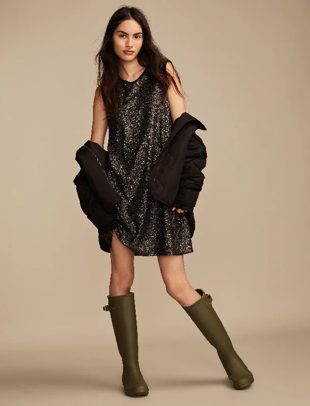 Shop and Save Lucky Brand Women's Sequin Shift Mini Dress
