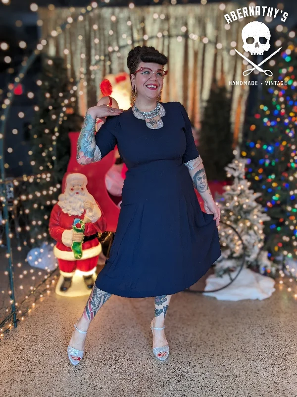 Major Savings Vintage 40s AS IS Blue Crepe and Sequin Dress