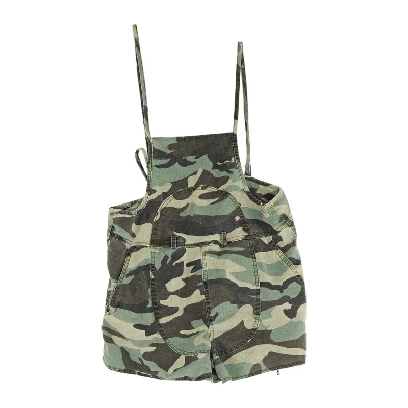 Deal Frenzy Green Camo Overalls Shorts