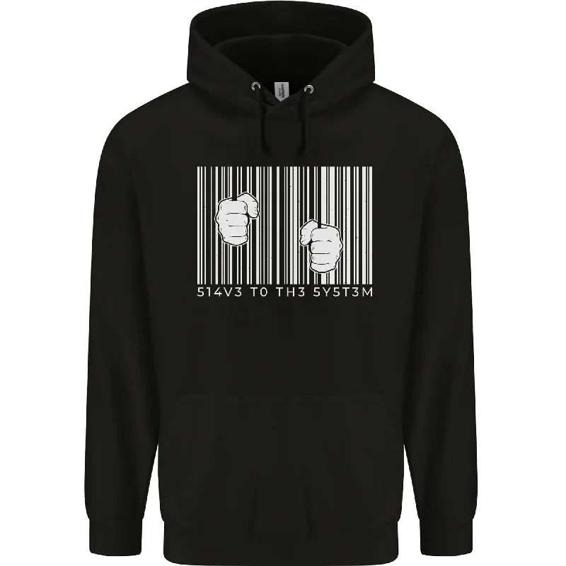Must-Have Deals Slave to the System Anti Capitalism Mens 80% Cotton Hoodie