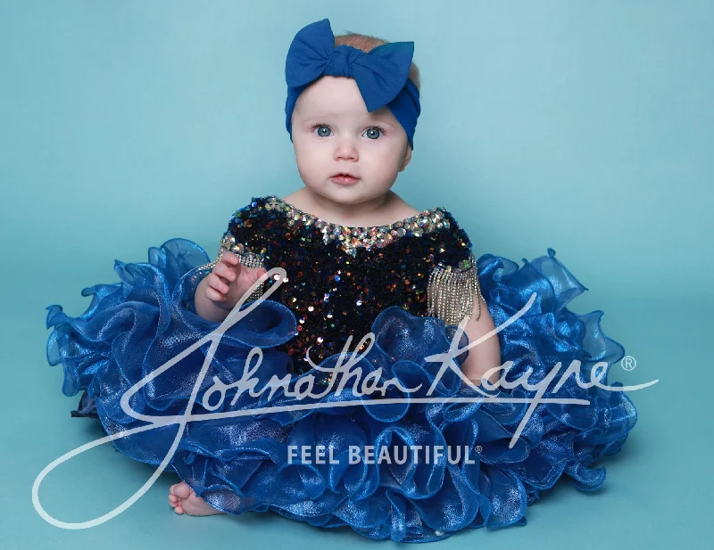 The Best Prices Sugar Kayne C203 Short Girls Cupcake Velvet Sequin Pageant Dress Crystal Fringe Tassel Cap Sleeve