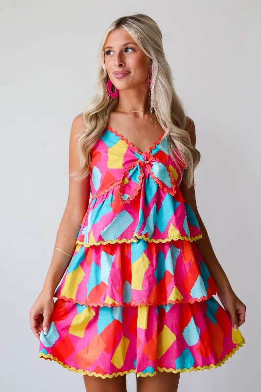 Daily Specials FINAL SALE - Cutest Character Pink Tiered Mini Dress