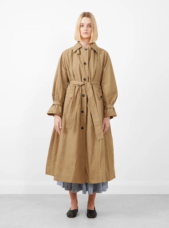 Final Clearance British Dry Oilskin Trench Golden Khaki