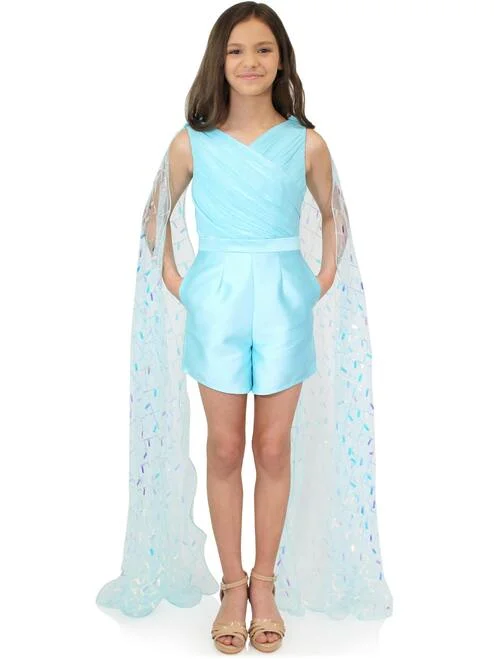 Exclusive Access Marc Defang 5011 size 6 Girls Romper Pockets V Neck Sequin Cape Sleeves Fun Fashion Kids Exclusive Access Marc Defang 5011 size 6 Girls Romper Pockets V Neck Sequin Cape Sleeves Fun Fashion Kids