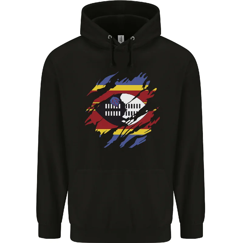 Today’s Deal Torn Swaziland Flag Swazi Day Football Mens 80% Cotton Hoodie