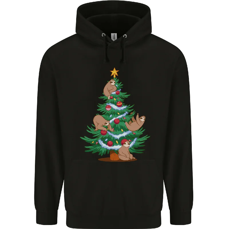Amazing Deals Sloth Christmas Tree Xmas Mens 80% Cotton Hoodie
