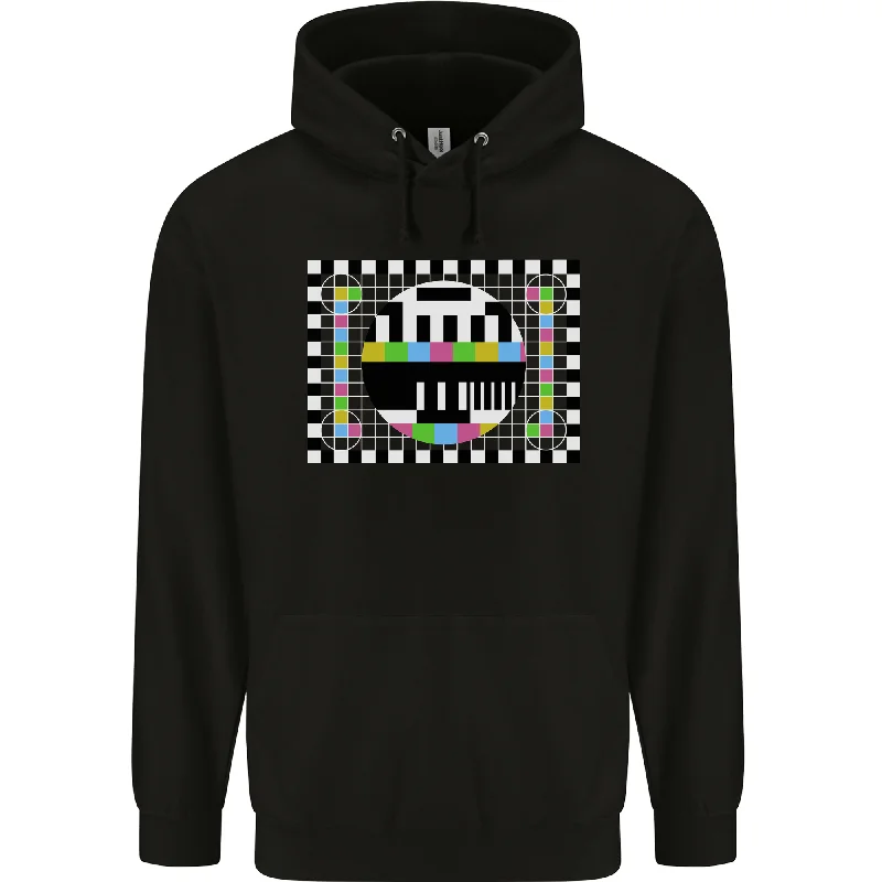 Discount Deals TV Test Pattern as Worn by Mens 80% Cotton Hoodie