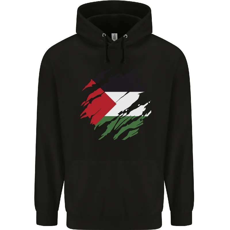 Final Clearance Torn Palestine Flag Palestinian Day Football Mens 80% Cotton Hoodie