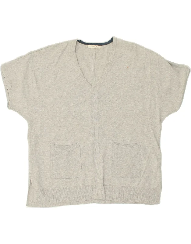 Don’t Miss Out WHITE STUFF Womens Short Sleeve V-Neck Jumper Sweater UK 14 Medium Grey