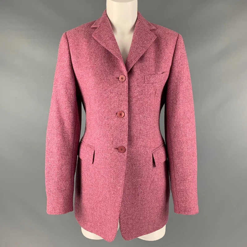 Buy Now FACONNABLE Size 8 Purple Raspberry Wool Single Breasted Jacket