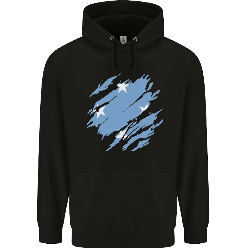Amazing Deals Torn Micronesia Flag Micronesian Day Football Mens 80% Cotton Hoodie