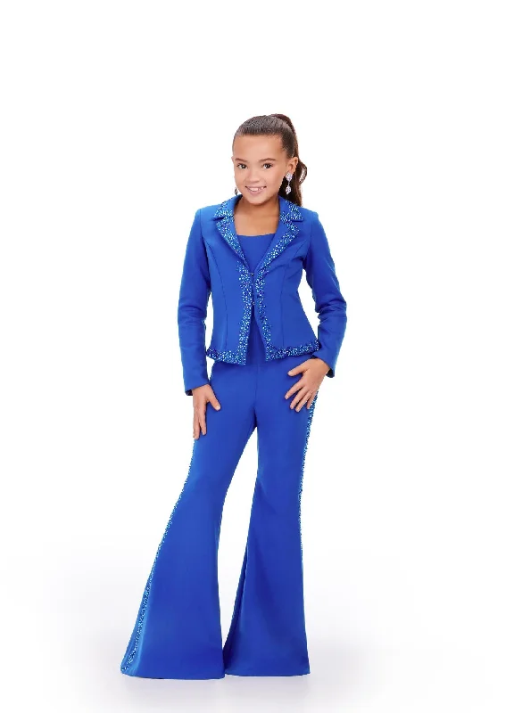 Customer Appreciation Sale Ashley Lauren Kids 8209 Two Piece Jumpsuit Suit Bell Bottom Pageant Crystal Pant Jacket