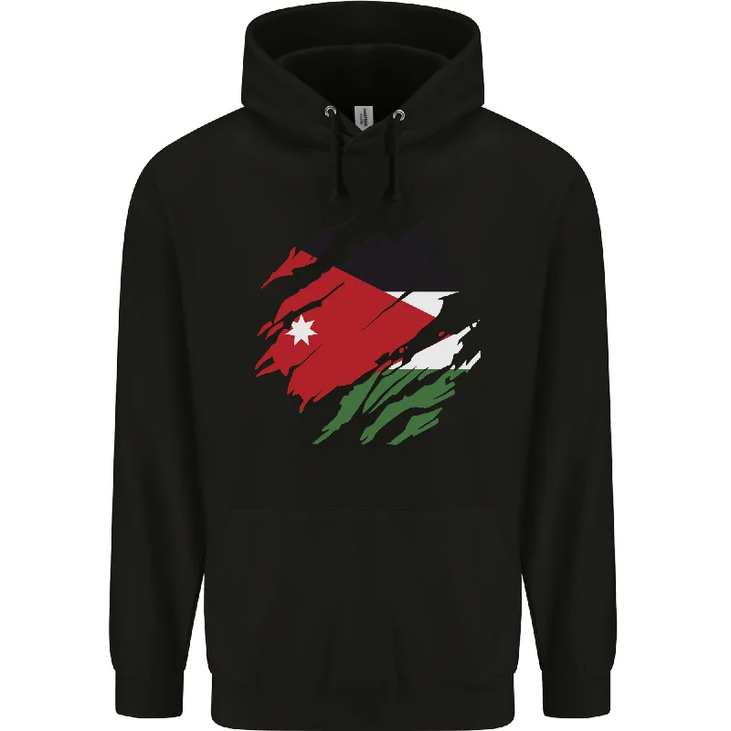 Clearance Items Torn Jordan Flag Jordanian Day Football Mens 80% Cotton Hoodie