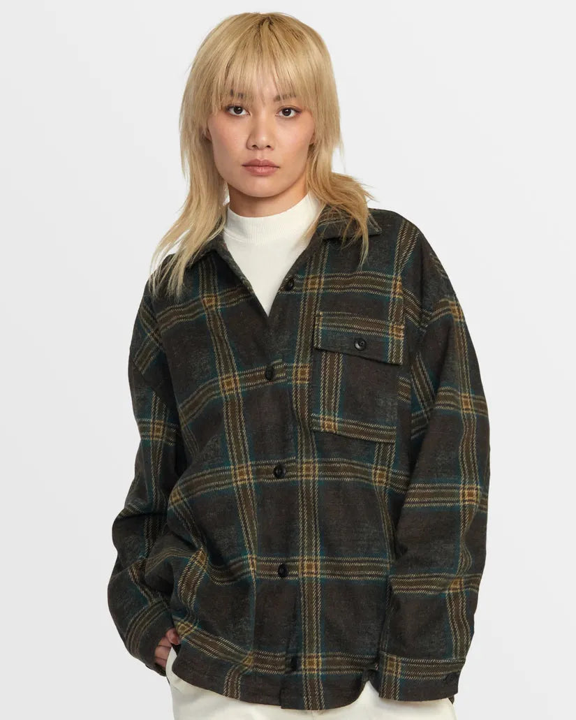 Now or Never RVCA Womens Jacket Polar Birdie Shacket