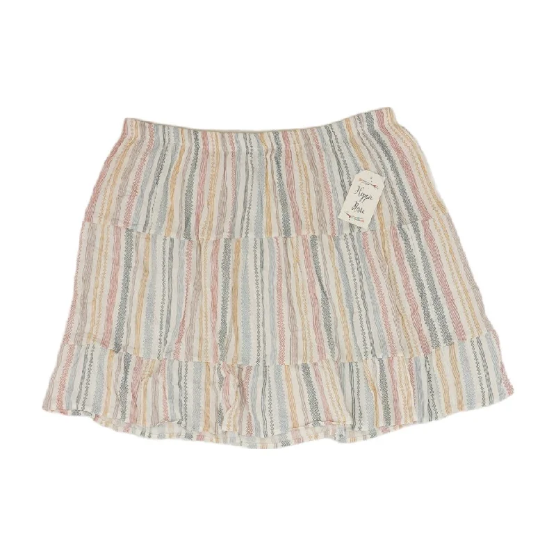 Hurry In White Striped Mini Skirt