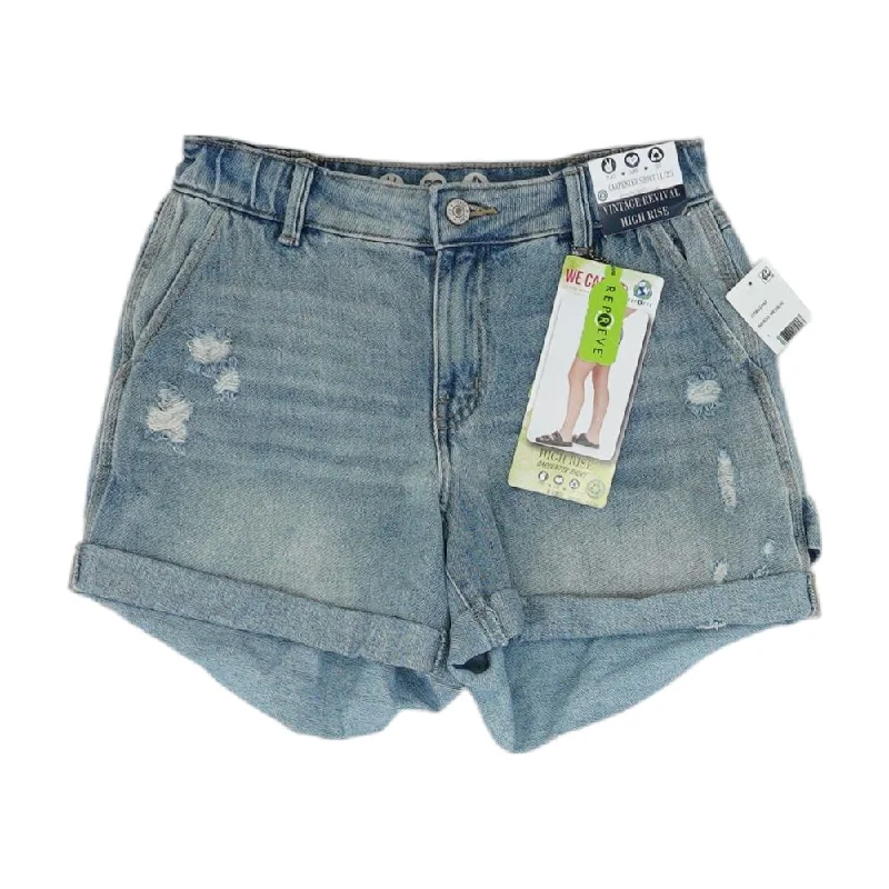 Weekend Deal Blue Solid Denim Shorts