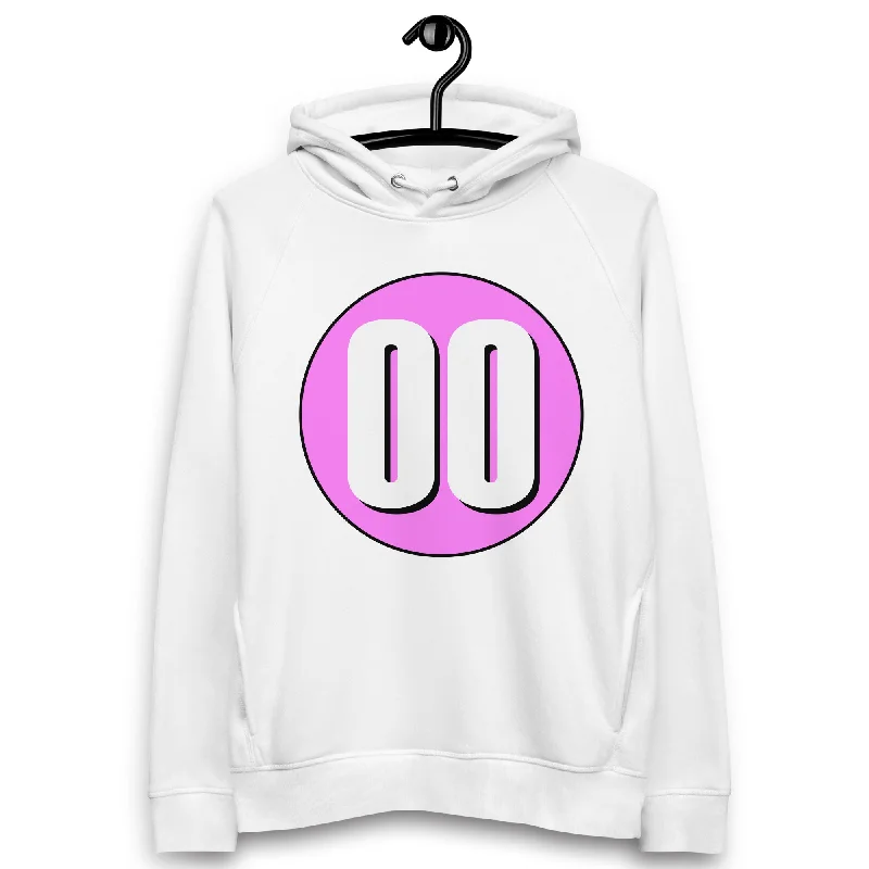 YEAR-End Clearance Unisex pullover hoodie: White on Pink 00