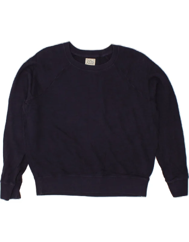 Anniversary Sale J. CREW Womens Oversized Sweatshirt Jumper UK 10 Small Navy Blue Cotton