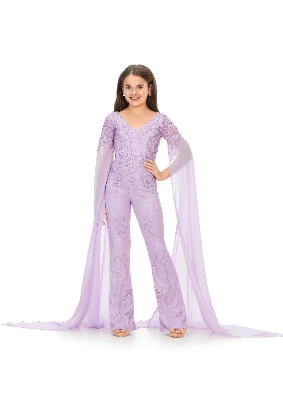 Crazy Deals Ashley Lauren Kids 8162 Size 14 Lilac Lace Girls Jumpsuit Formal Fun Fashion V Neck Chiffon