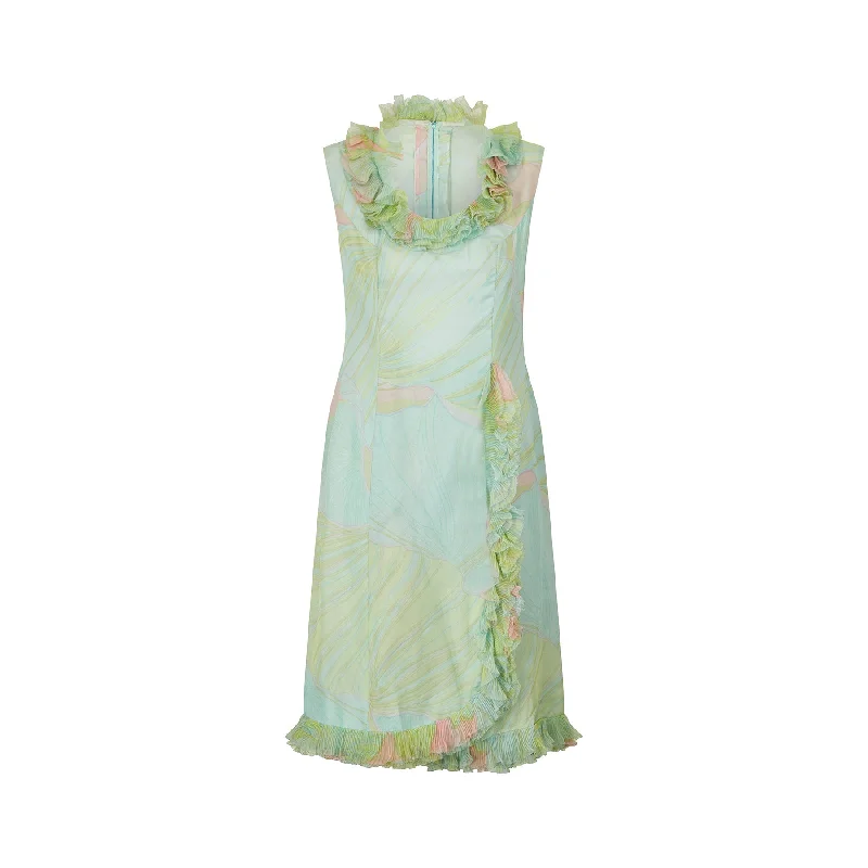 Exclusive Access 1960s Pastel Silk Chiffon Shift Dress