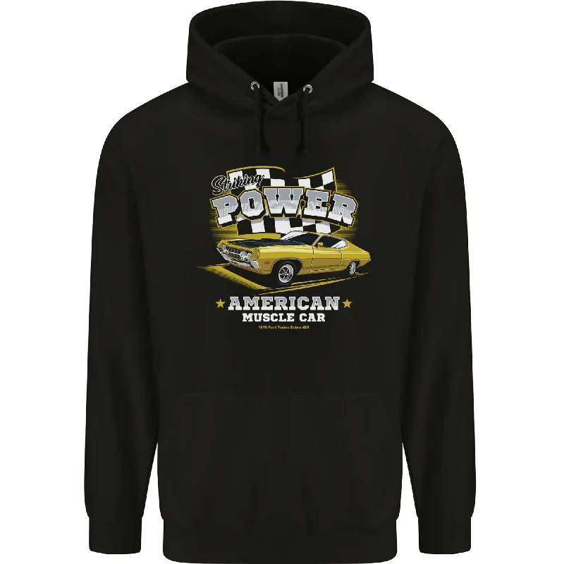 Overstock USA Muscle Car American Power Mens 80% Cotton Hoodie