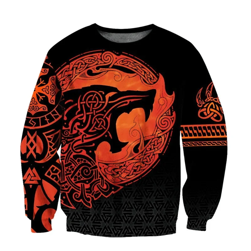 Overstock Brand Sweatshirt with Fenrir Viking 3D Printed / Fashion Top for Men and Women