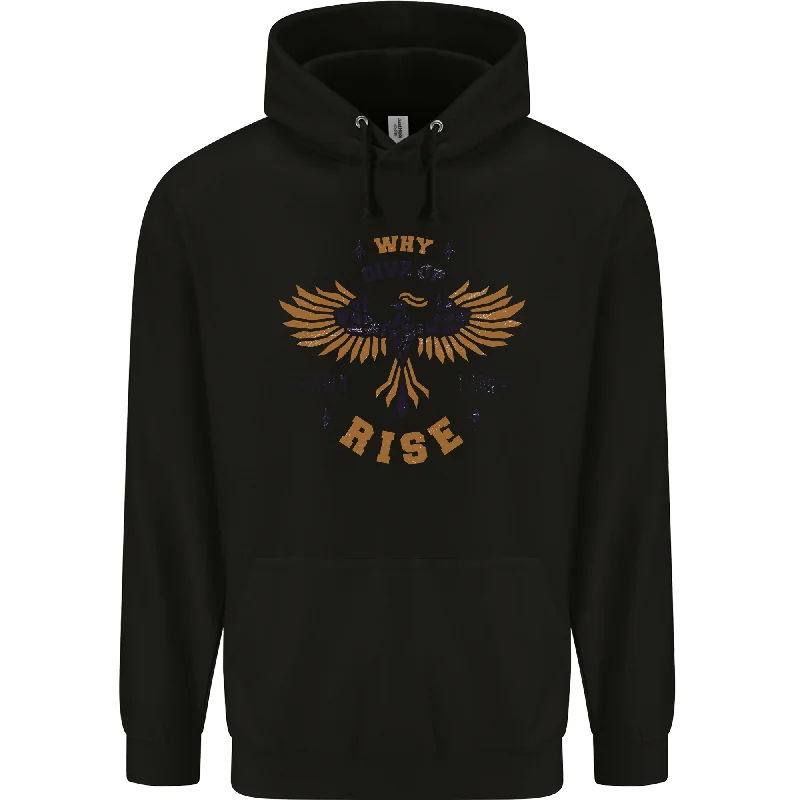 Price Blitz Rising Phoenix Motivational Message Quote Mens 80% Cotton Hoodie