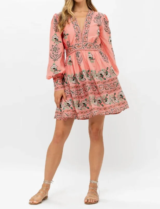Unmissable Offer Bell Sleeve Tiered Midi Dress In Coral Udaipur