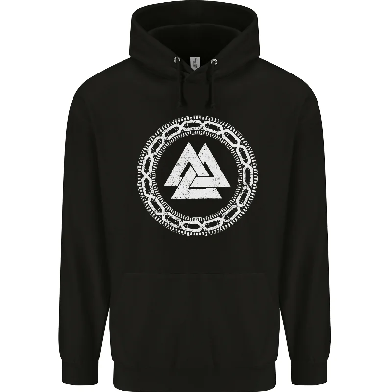 Price Meltdown Viking Symbol Valknut White Gym Mens 80% Cotton Hoodie