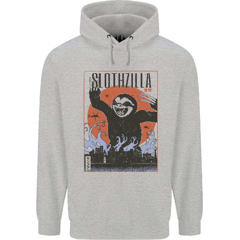 Discount Deals Slothzilla Funny Sloth Parody Mens 80% Cotton Hoodie