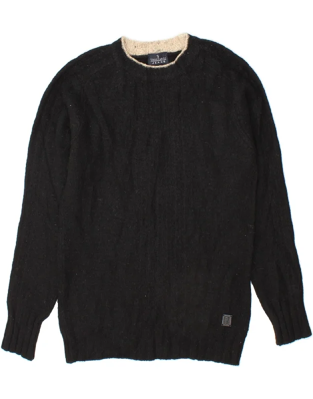 Best Deals TRUSSARDI JEANS Womens Crew Neck Jumper Sweater UK 12 Medium Black Flecked