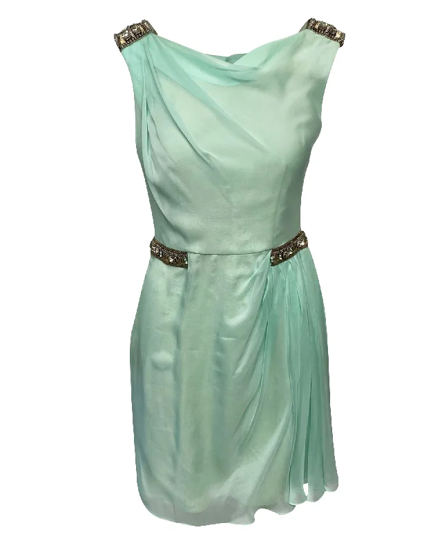Special Price Matthew Williamson Embellished Short Dress in Green Silk